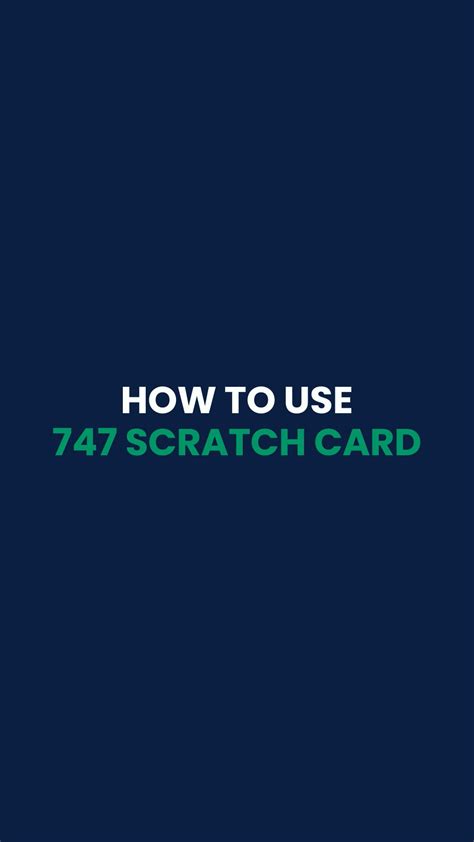How to Use 747 Scratch Card on Vimeo.